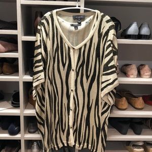 St John gold and black metallic zebra cardigan set